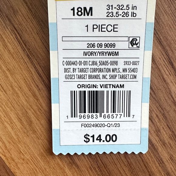 Cat & Jack Patterned Baby Romper with Ruffles - Picture 4 of 4